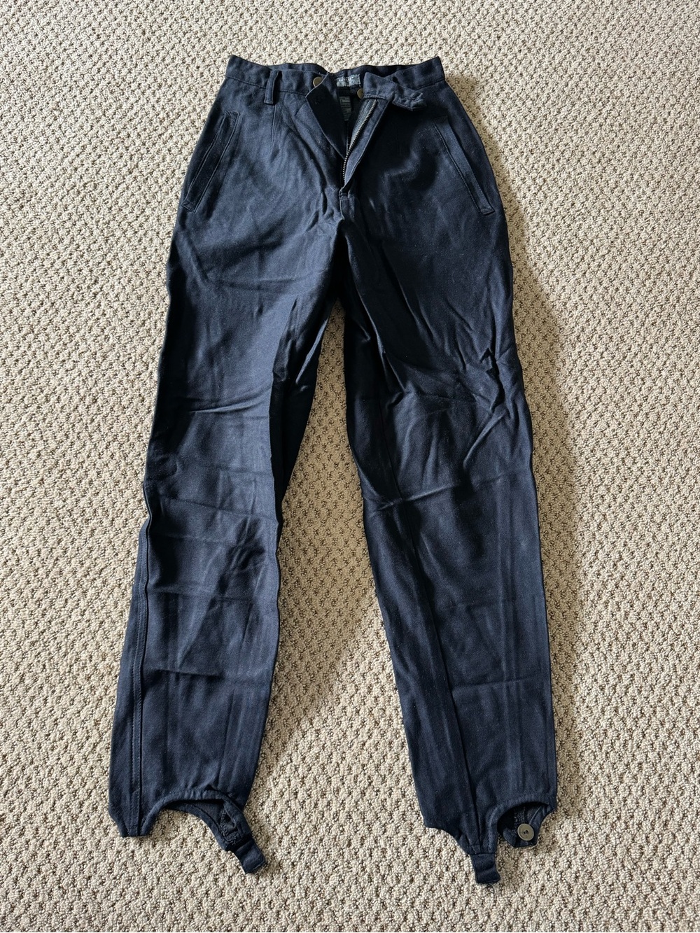 Men's Dark Navy Dress Pants with Ankle Tab